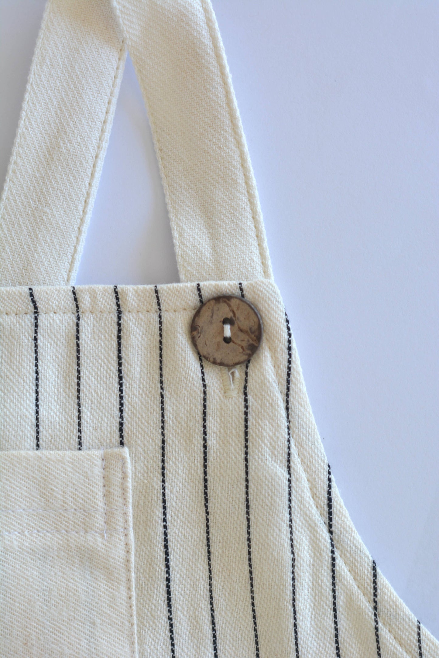 Baby / Kids Striped Overalls Fig Detail 100% Cotton