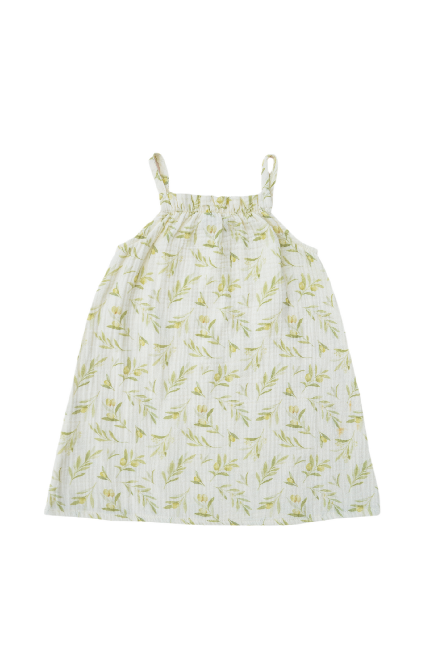 Baby / Kids Summer Olive Pattern Dress 100% Cotton Muslin