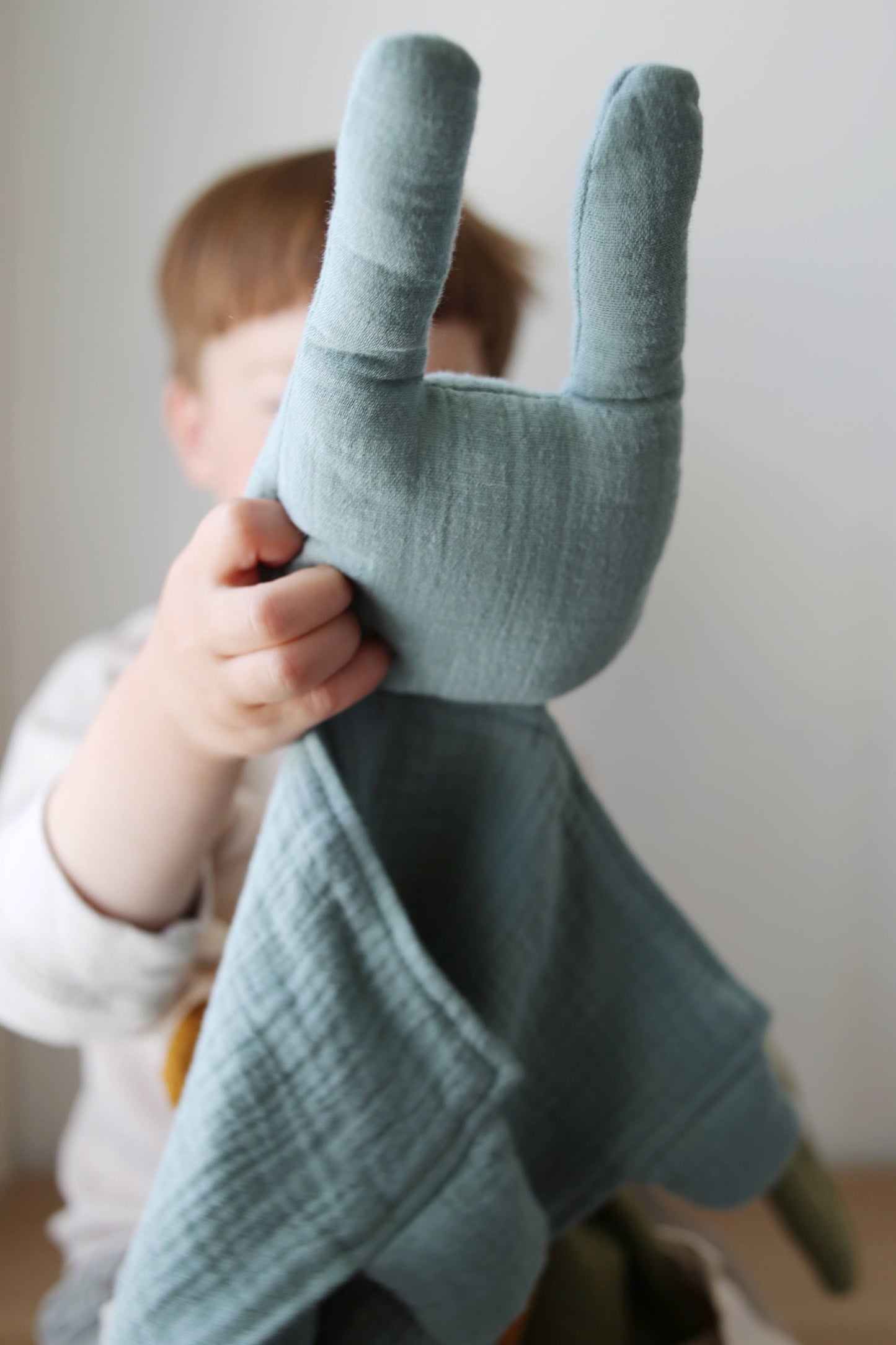 Organic Cotton Muslin Sage Bunny Lovey Blanket | Easter
