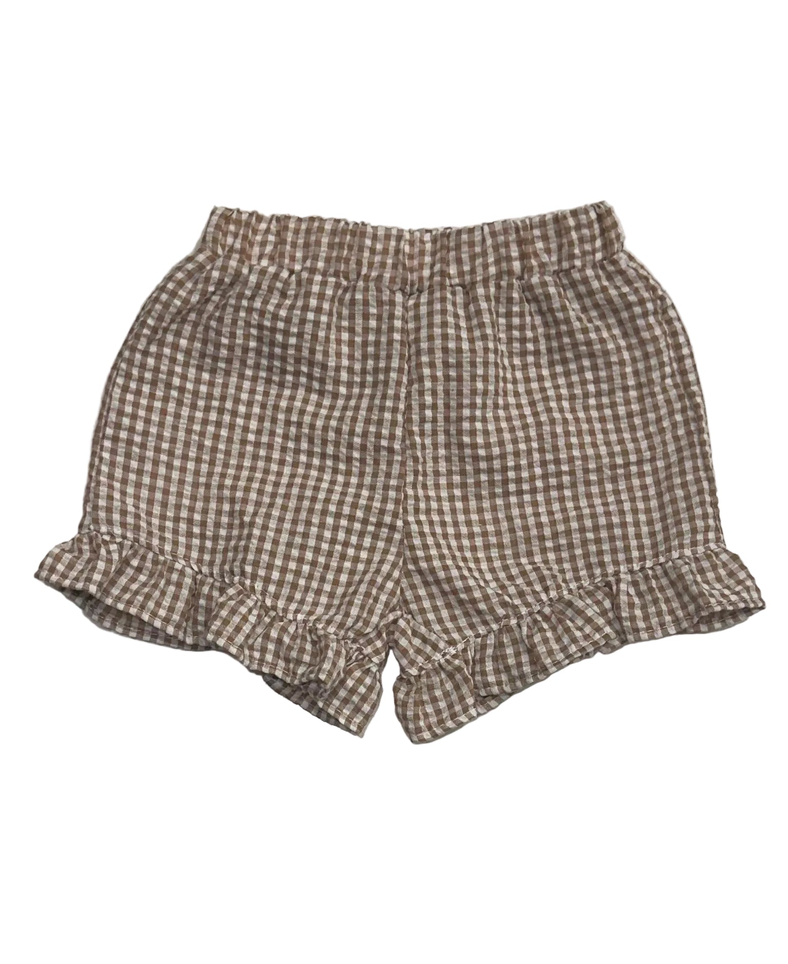 Summer Plaid Ruffled Cotton Set