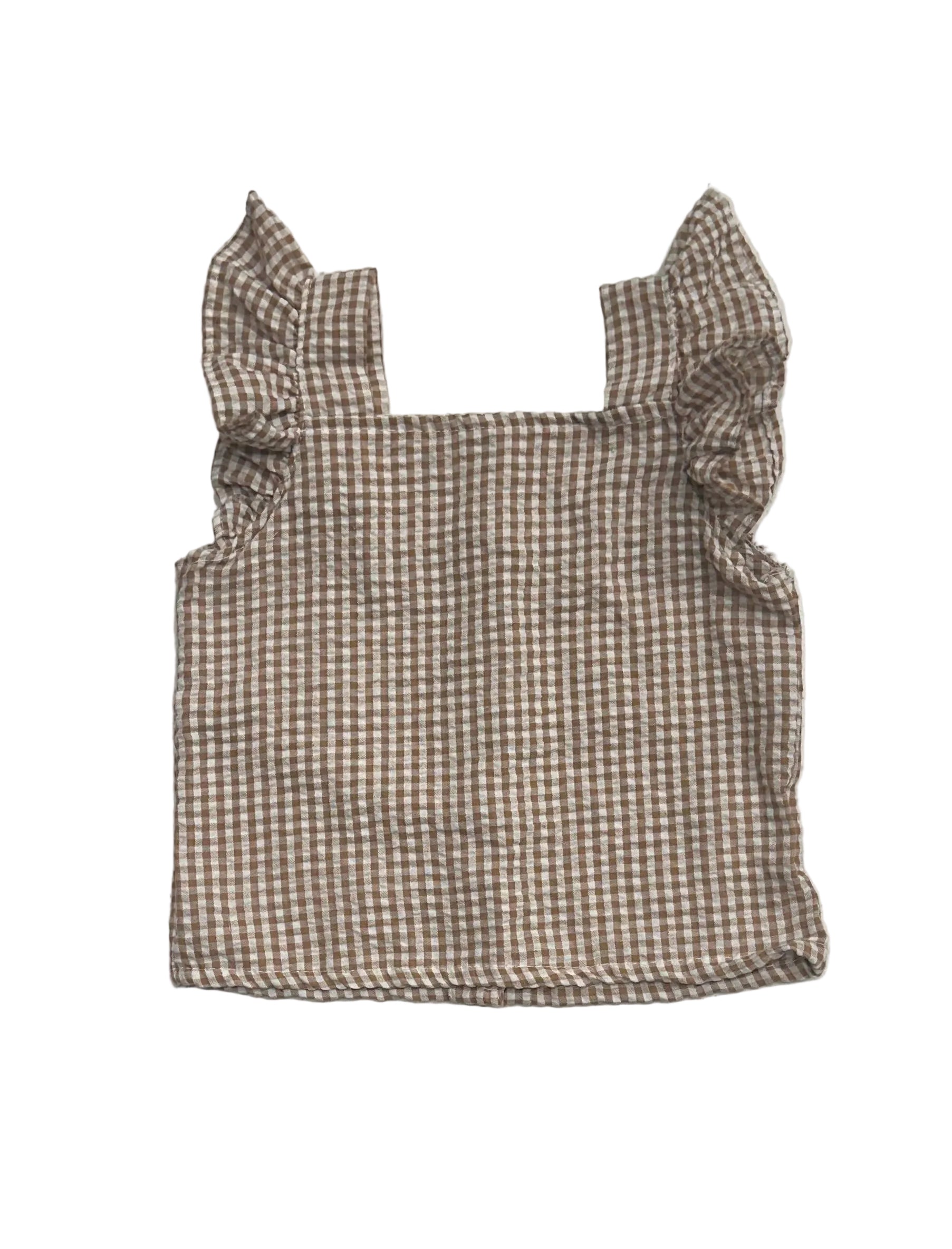 Summer Plaid Ruffled Cotton Set