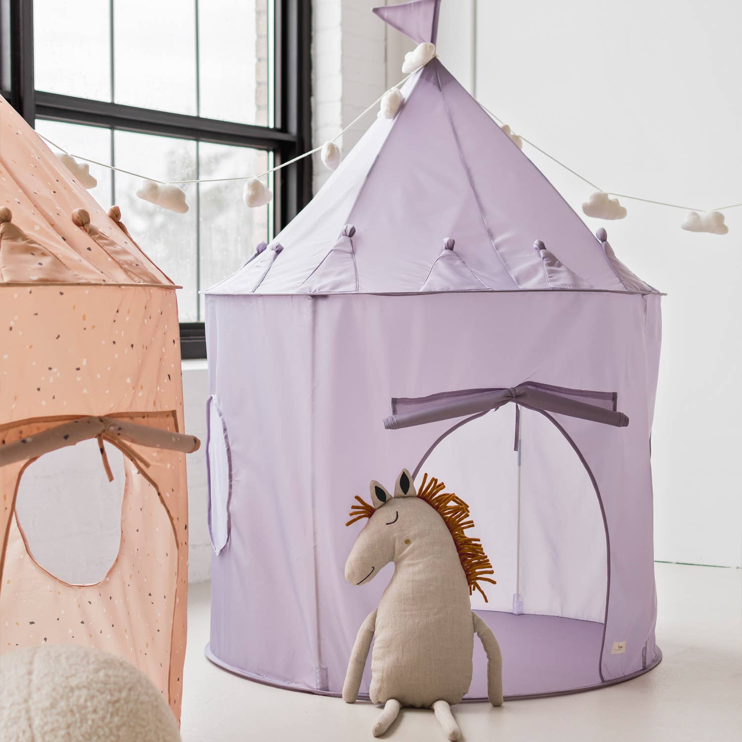 Recycled Fabric Play Tent Castle - Solid Colors