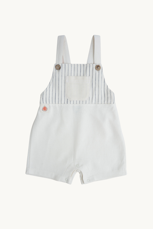 Baby / Kids Striped Overalls Fig Detail 100% Cotton