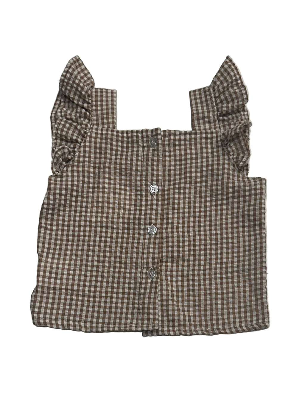 Summer Plaid Ruffled Cotton Set