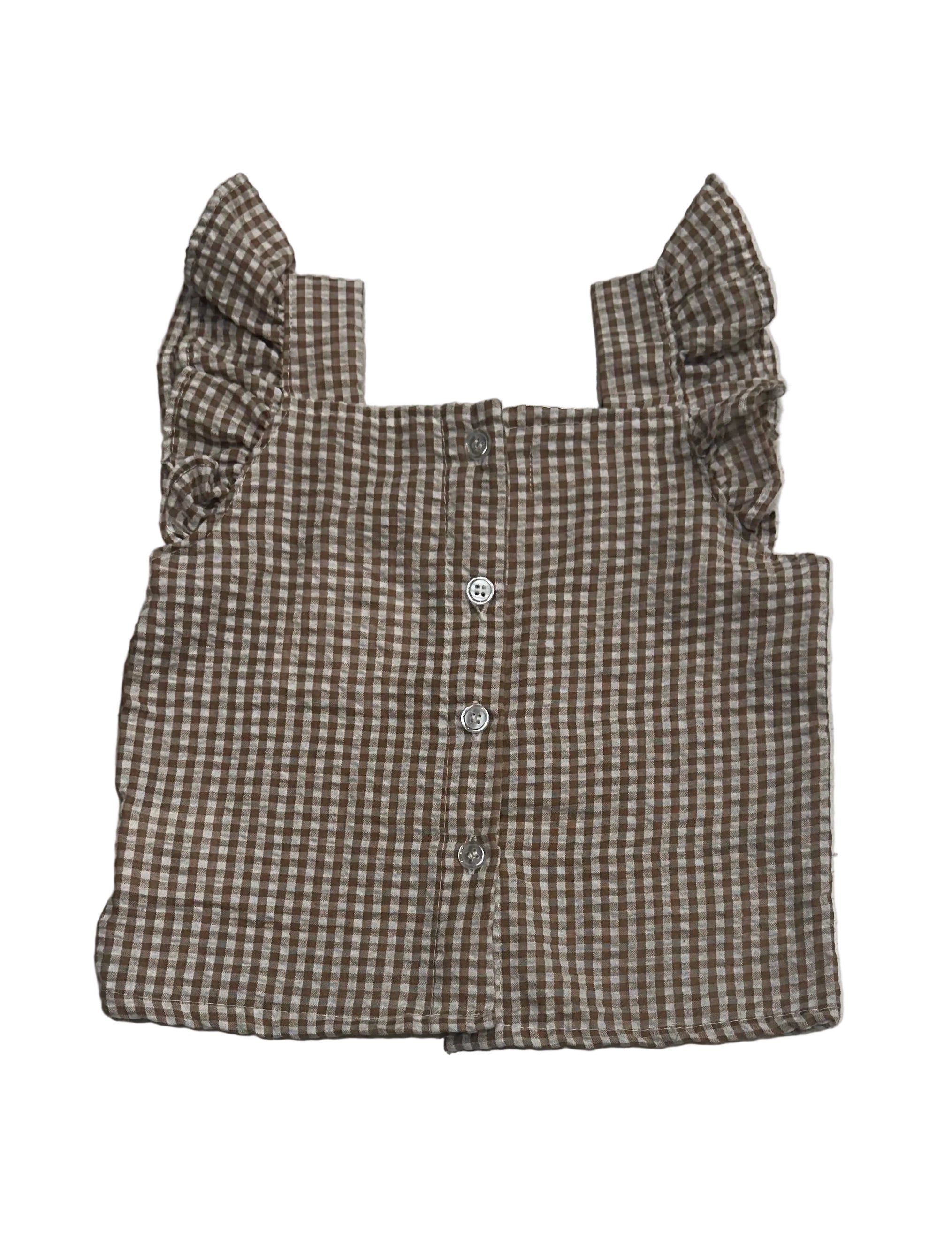 Summer Plaid Ruffled Cotton Set