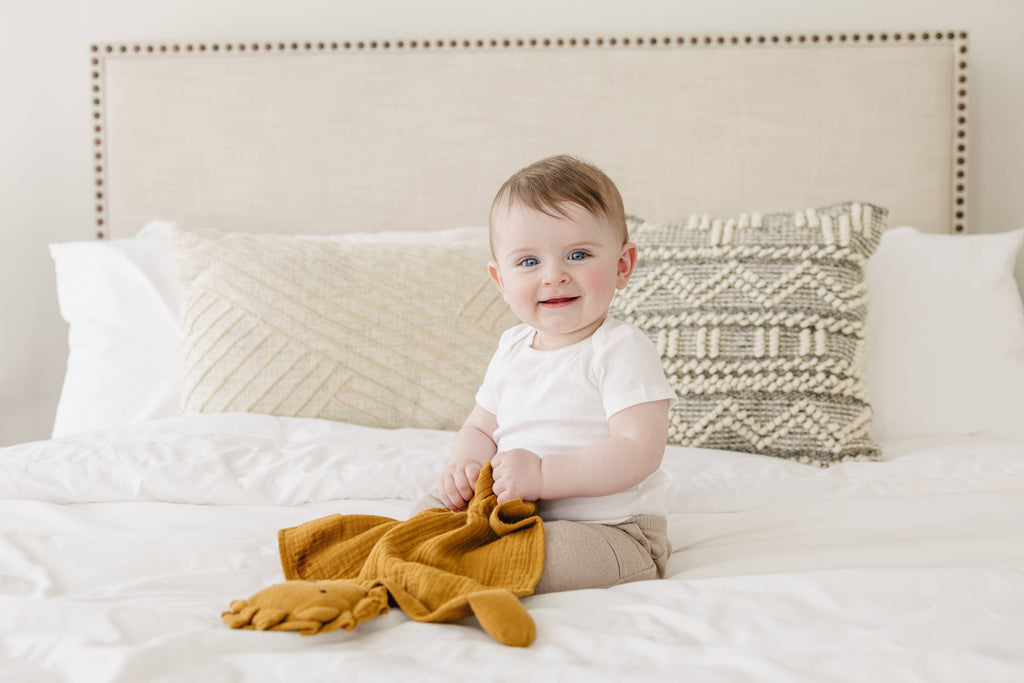 Toffee Lion Organic Cotton Muslin Lovey Blanket  