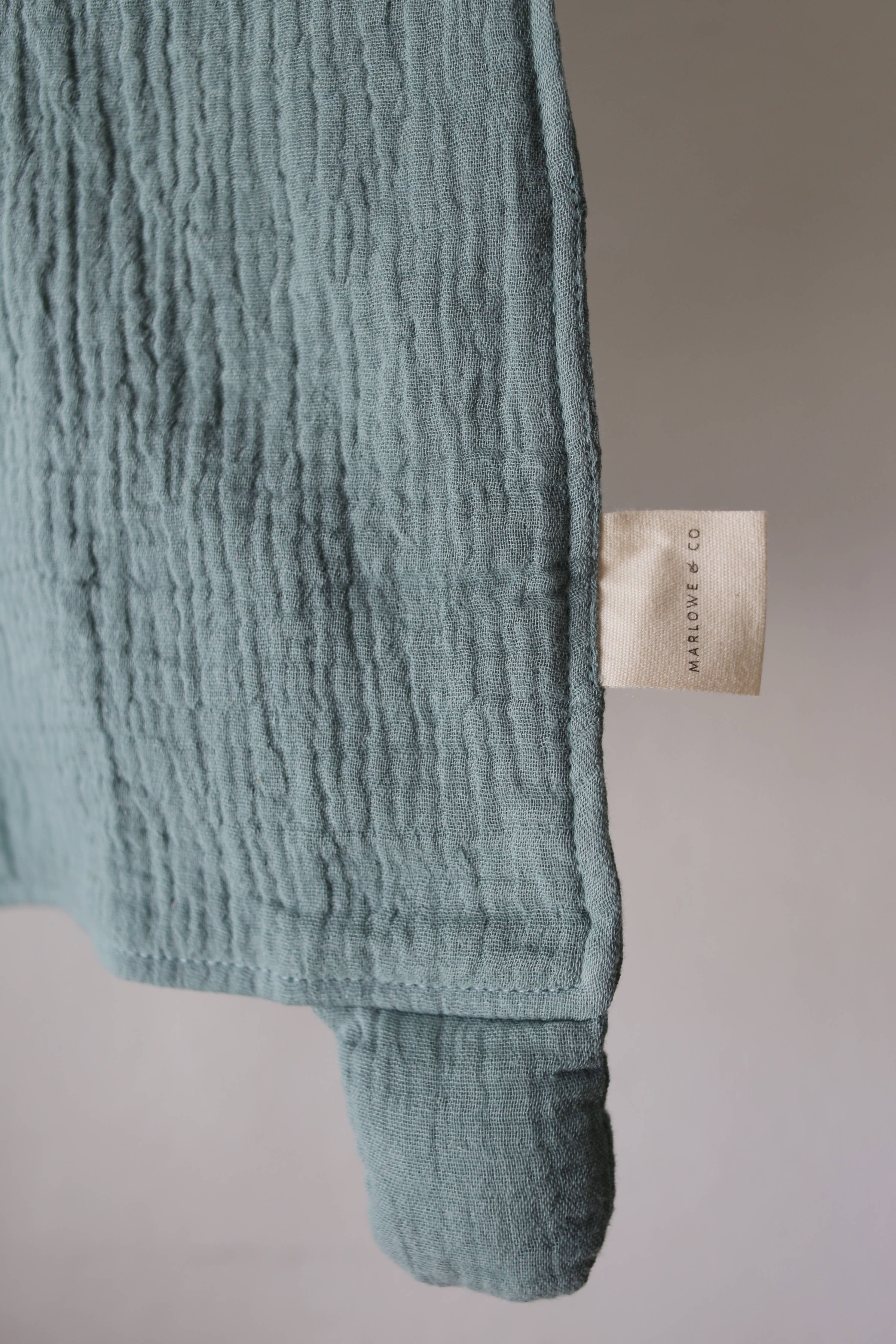 Organic Cotton Muslin Sage Bunny Lovey Blanket