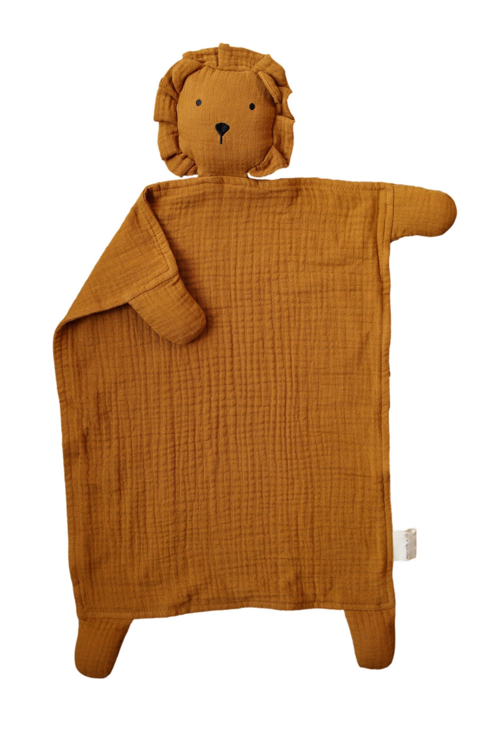 Toffee Lion Organic Cotton Muslin Lovey Blanket  