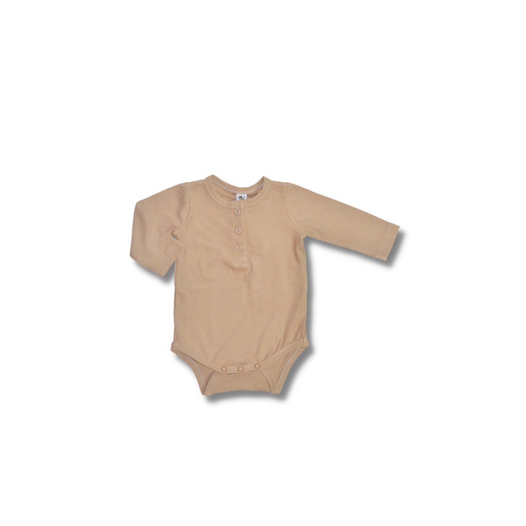 Bamboo Ribbed Longe Sleeve Onesie - MOKEE Baby