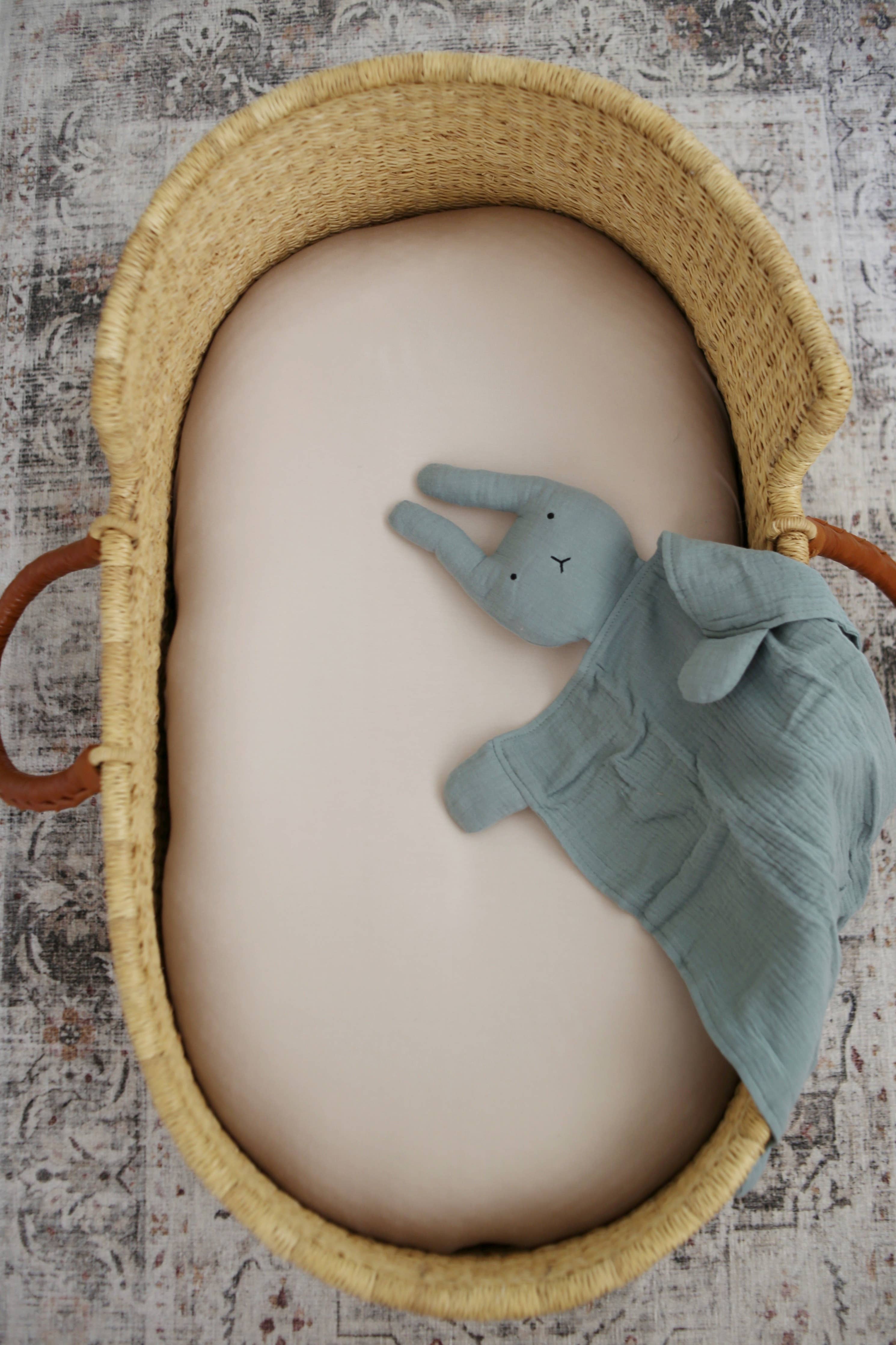 Organic Cotton Muslin Sage Bunny Lovey Blanket