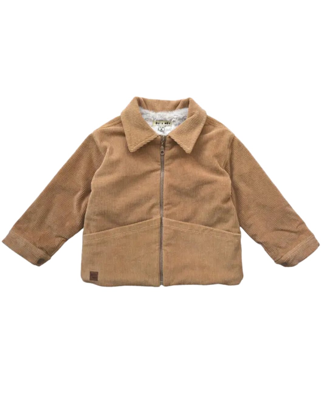 Camel Corduroy Faux-Fur Lined Jacket - MOKEE Baby