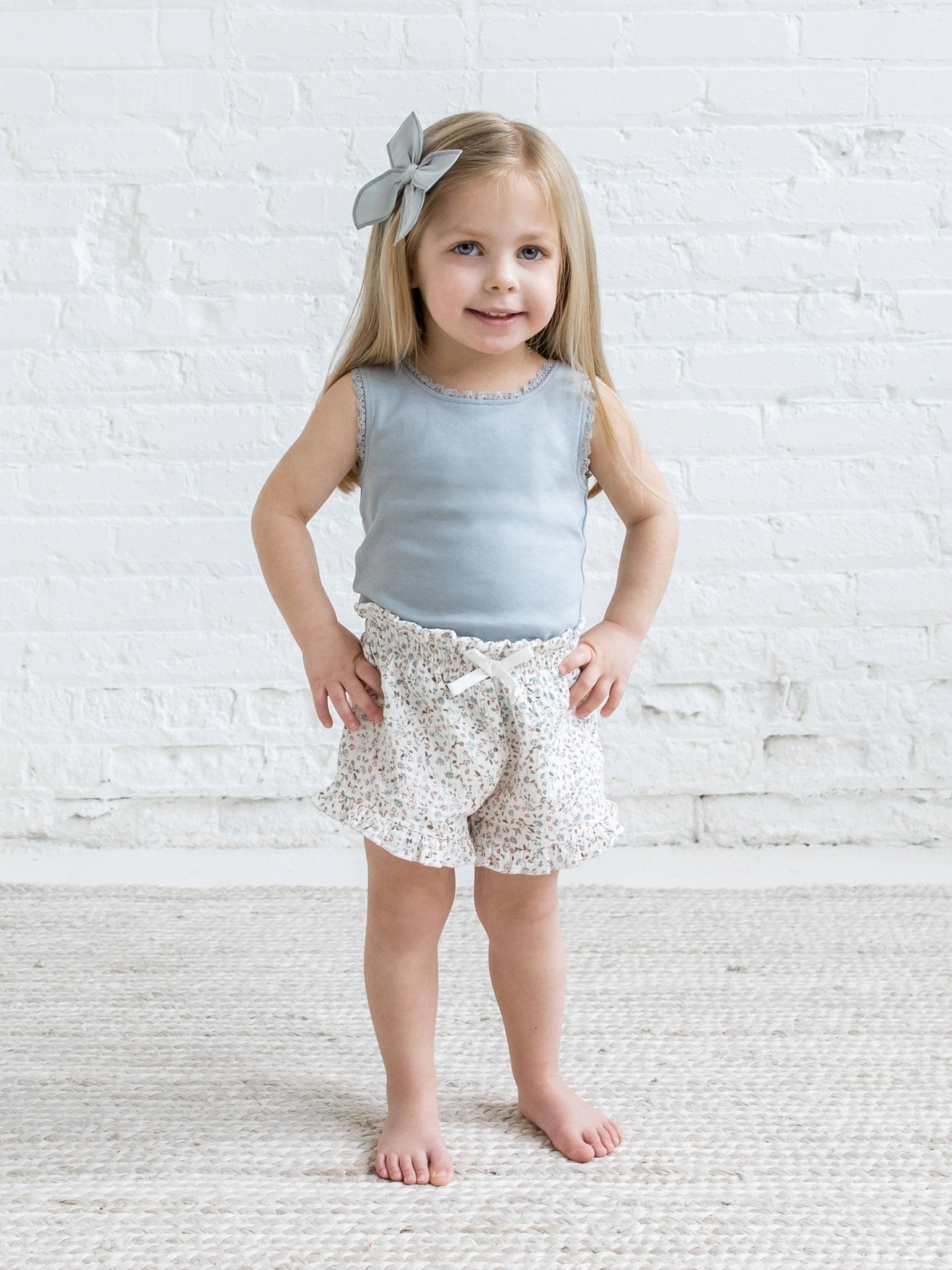 Organic Baby & Kids Selene Lace Tank - Mist - MOKEE Baby