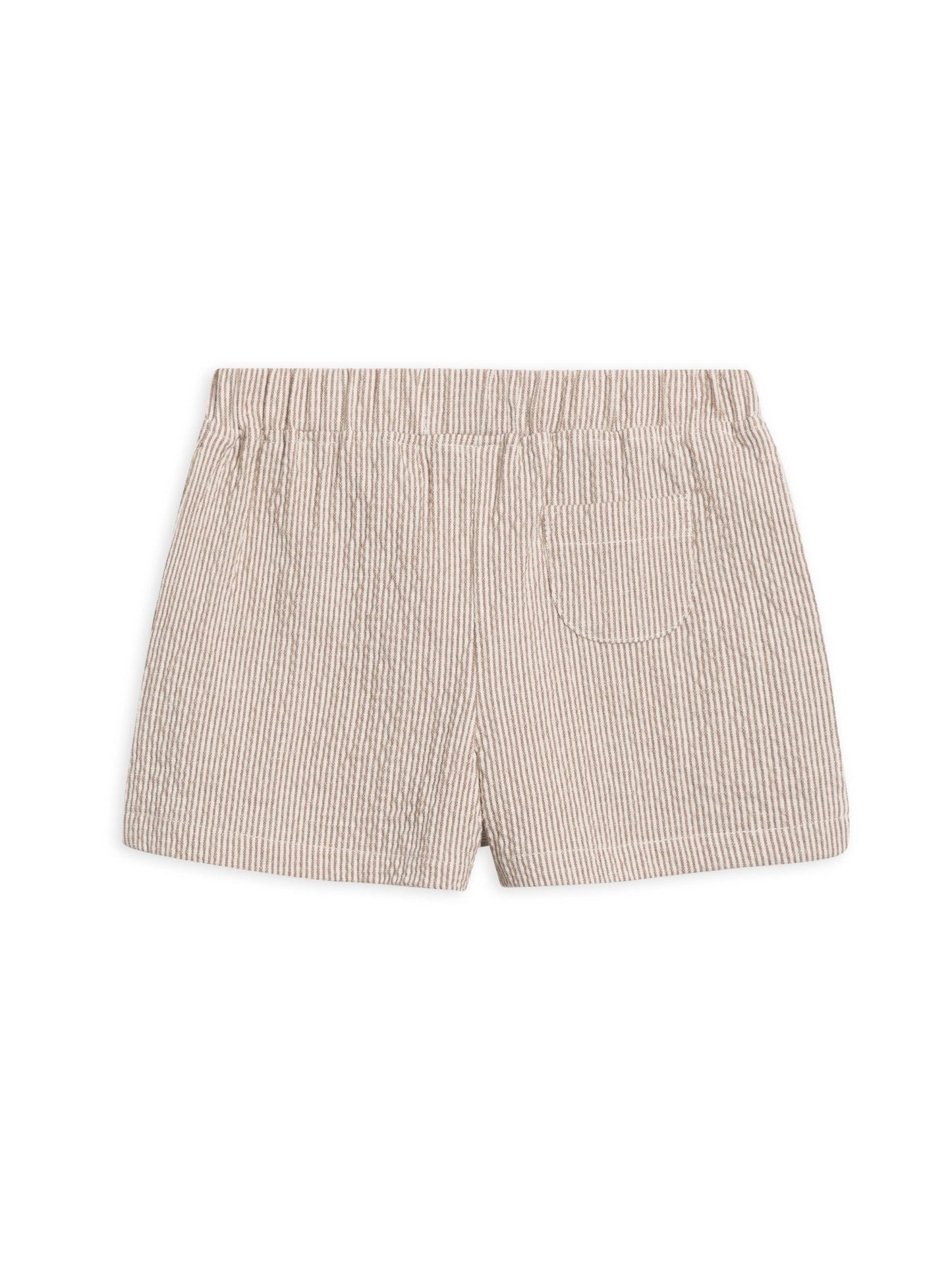 Organic Kids Nixie Seersucker Short - Shore Stripe / Truffle - MOKEE Baby