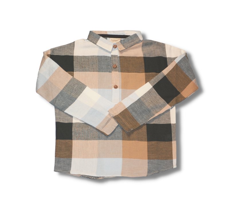 Plaid Long Sleeve Henley - MOKEE Baby