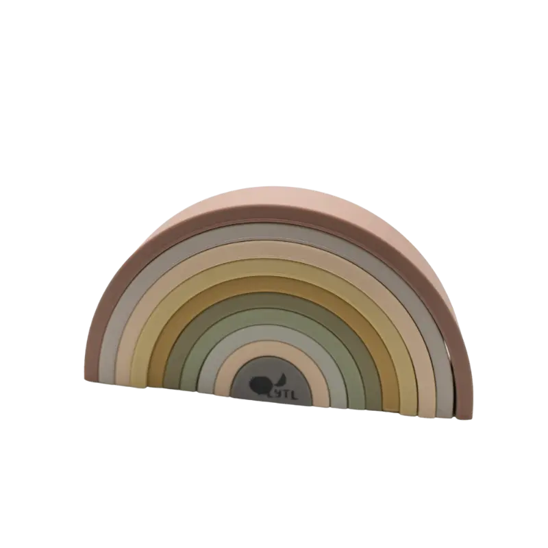 Rainbow Stacking Toy + Silicone + Teething + Montessori