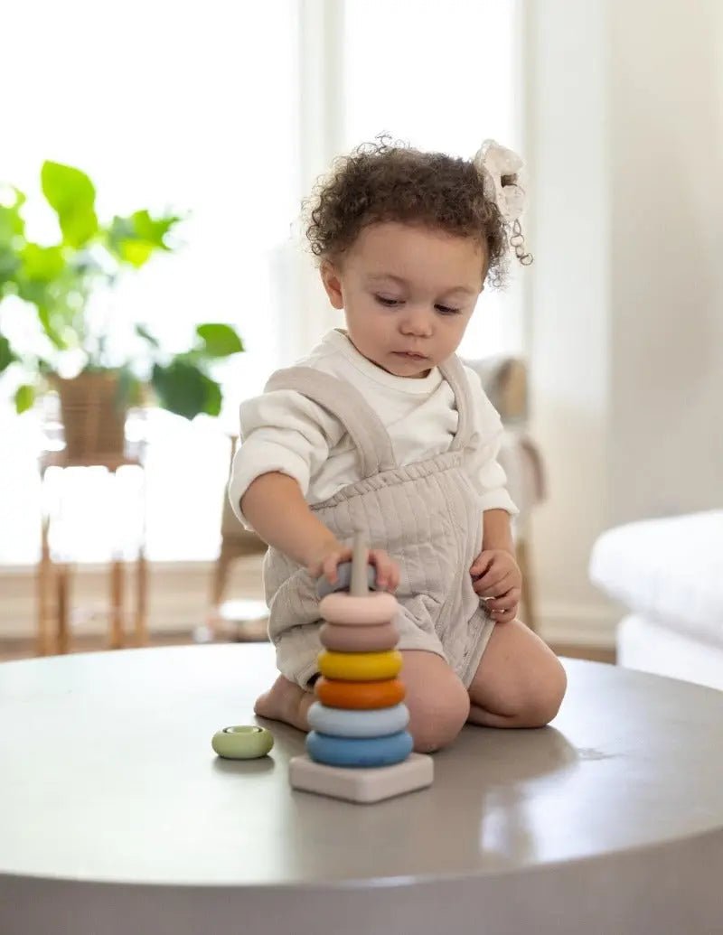 Ring Stacking Toy + Silicone + Teething + Sorting & Montessori - MOKEE Baby