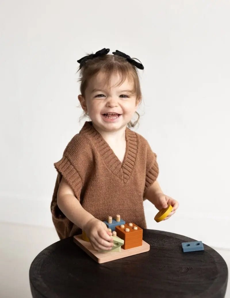 Shape Puzzle Toy + Geometric + Wood & Silicone + Montessori - MOKEE Baby